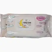 Vlhčené s klipom baby wipes well 72 sensitiv