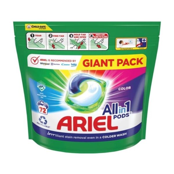 ariel gelové tablety color 72pd